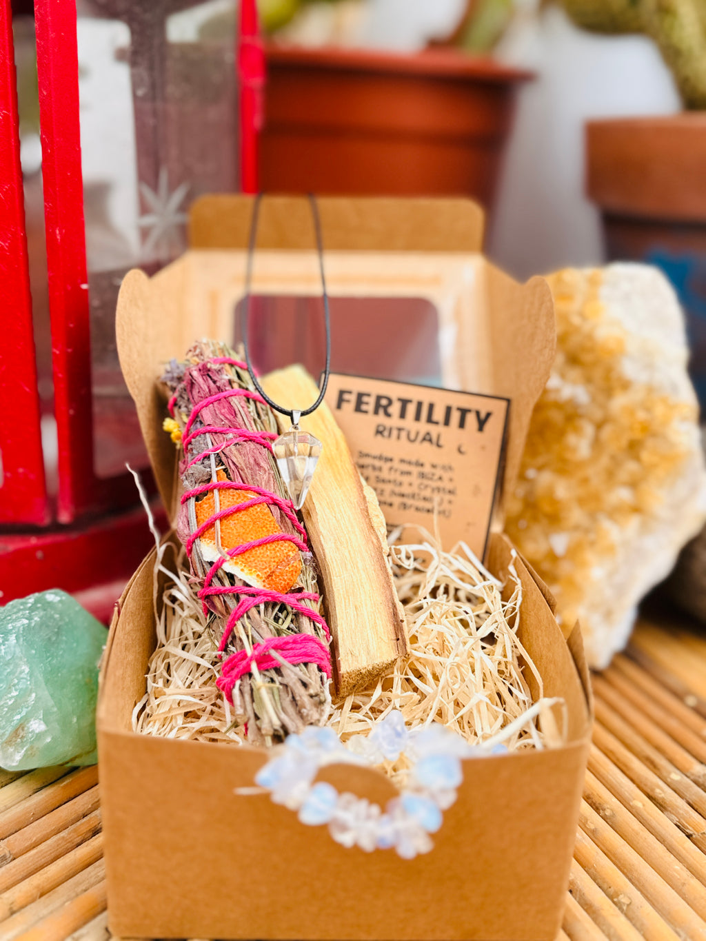 Ritual Kit de Fertilidad – Piedra de Luna y Cuarzo Cristal