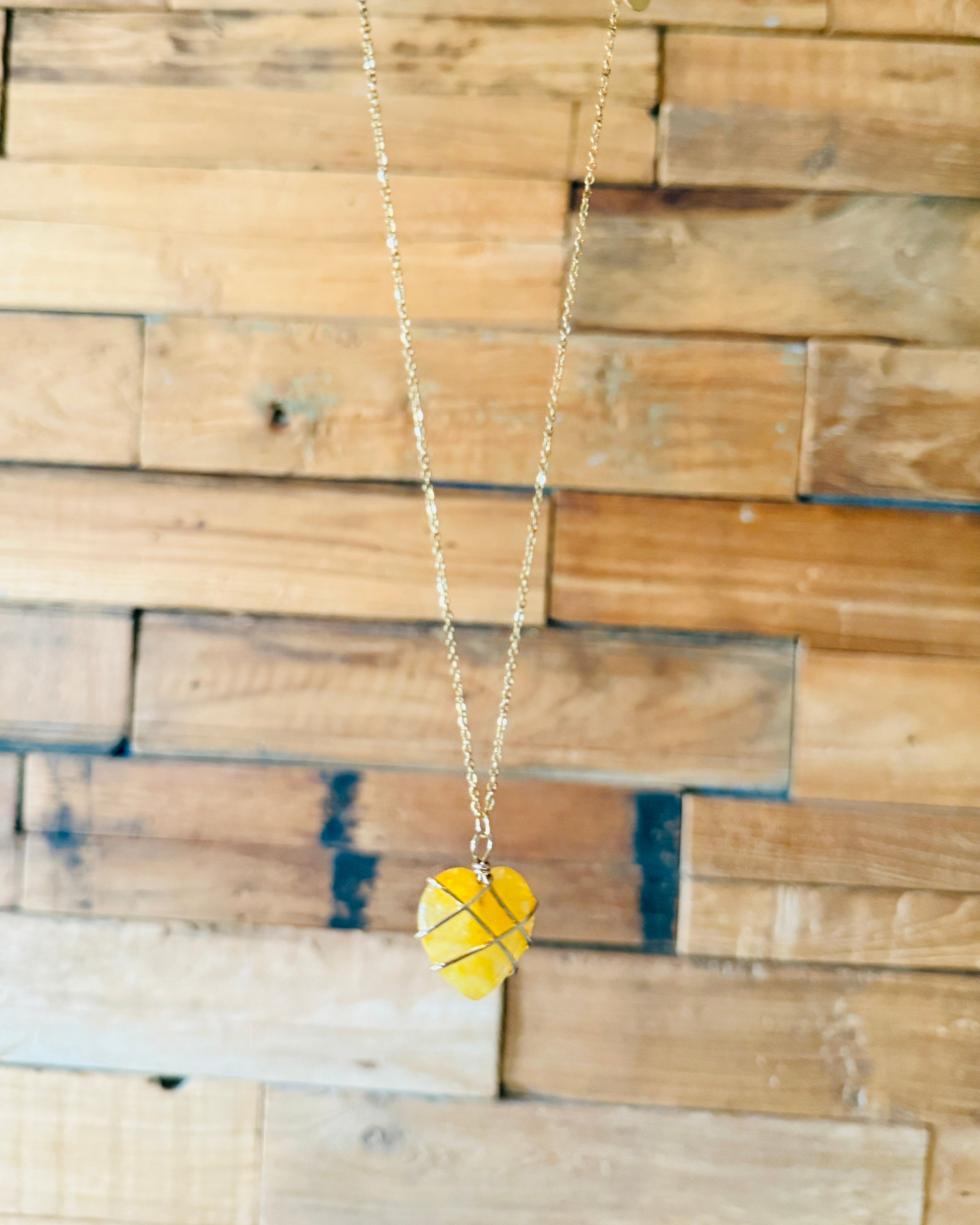 Collar Corazón en Cristal Natural – Acero Inoxidable