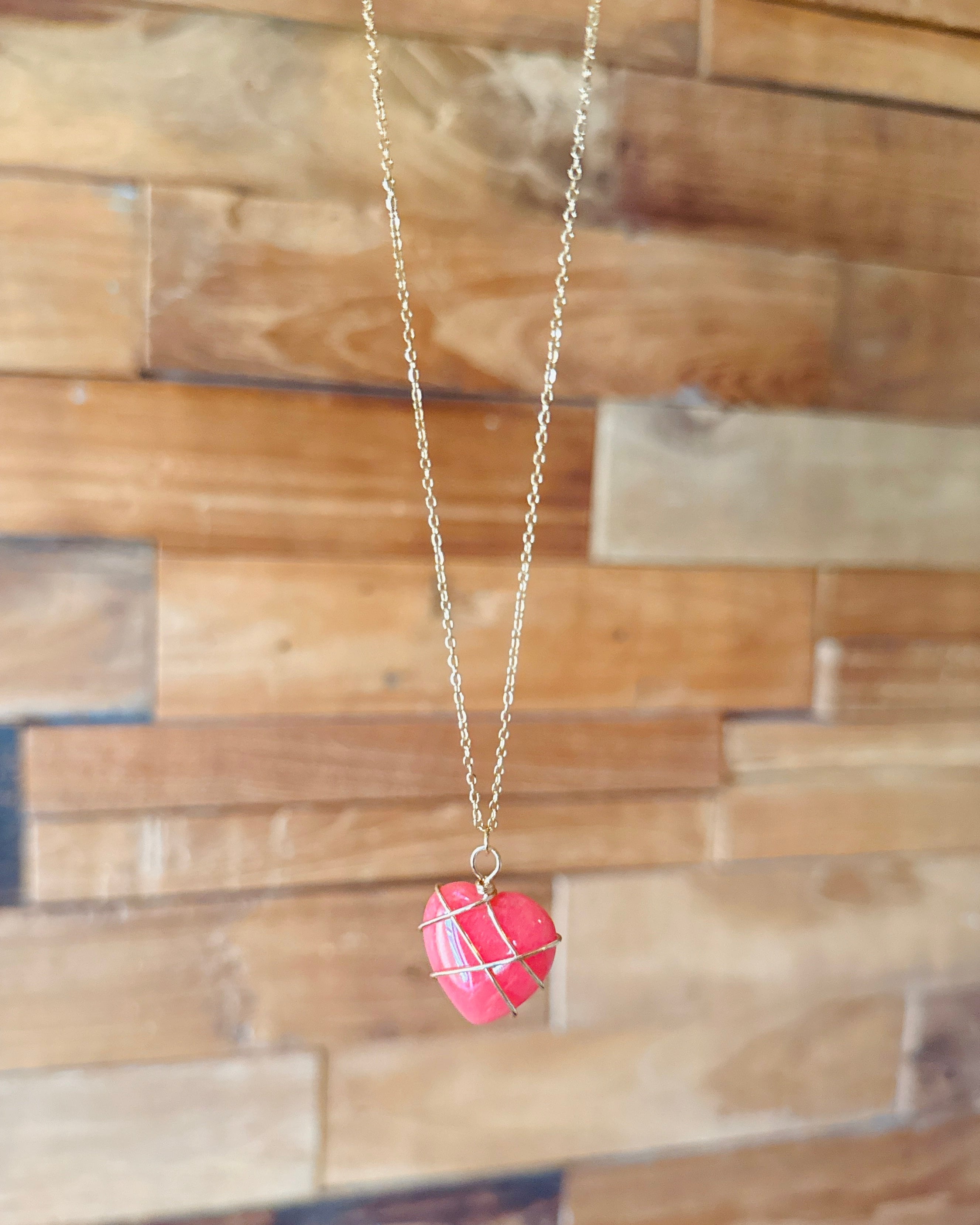 Collar Corazón en Cristal Natural – Acero Inoxidable