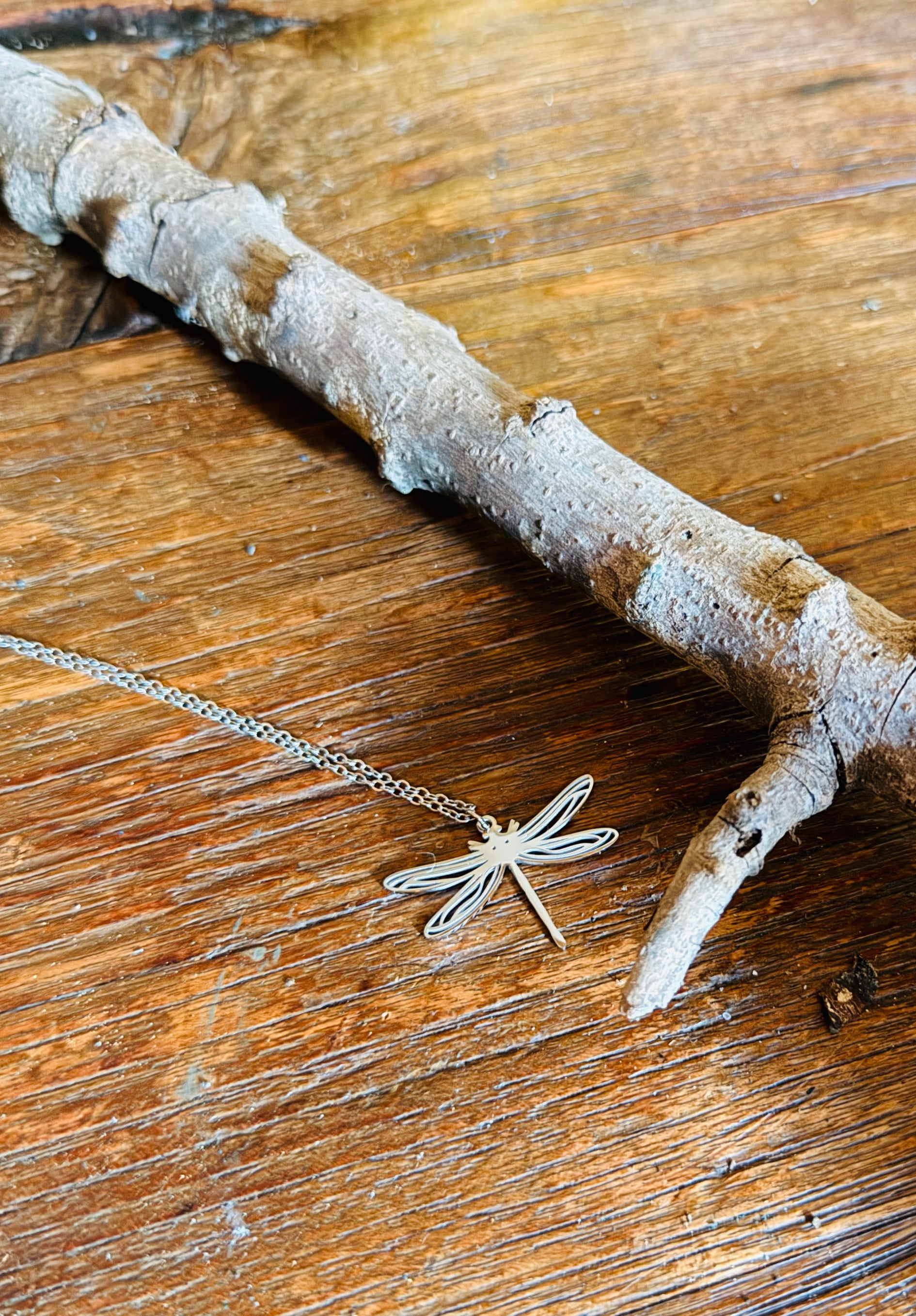 Collar Libélula – Acero inoxidable (plateado o dorado)