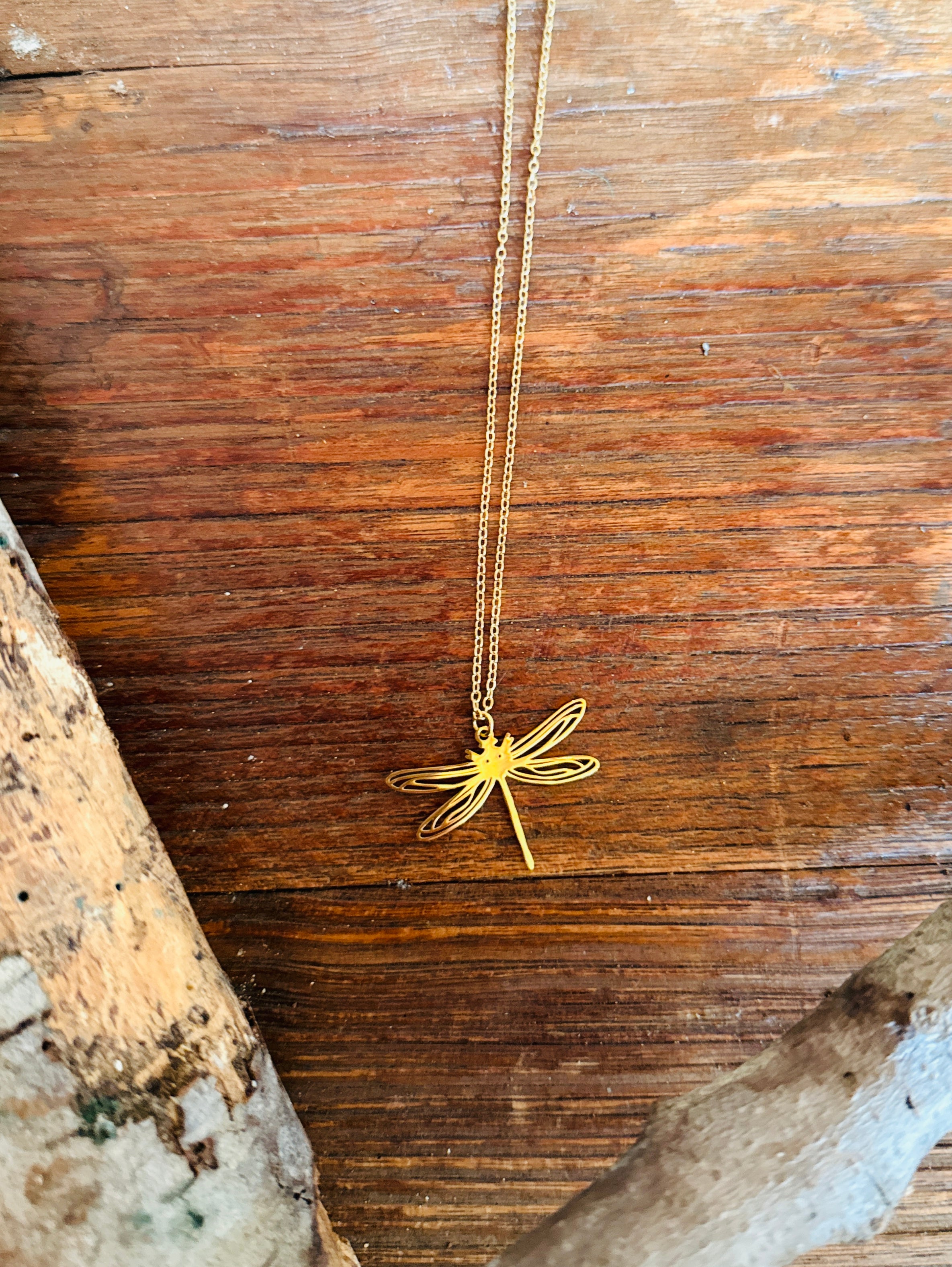 Collar Libélula – Acero inoxidable (plateado o dorado)